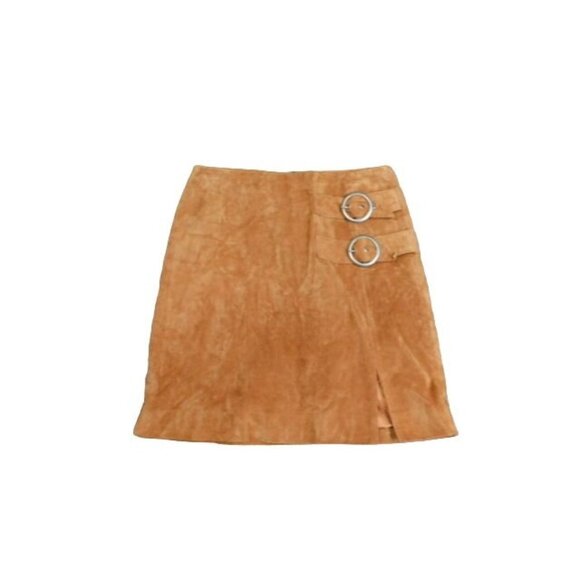 BlankNYC Blank NYC Size 27 Leather Lined Brown Retro Look Skirt - Picture 1 of 2